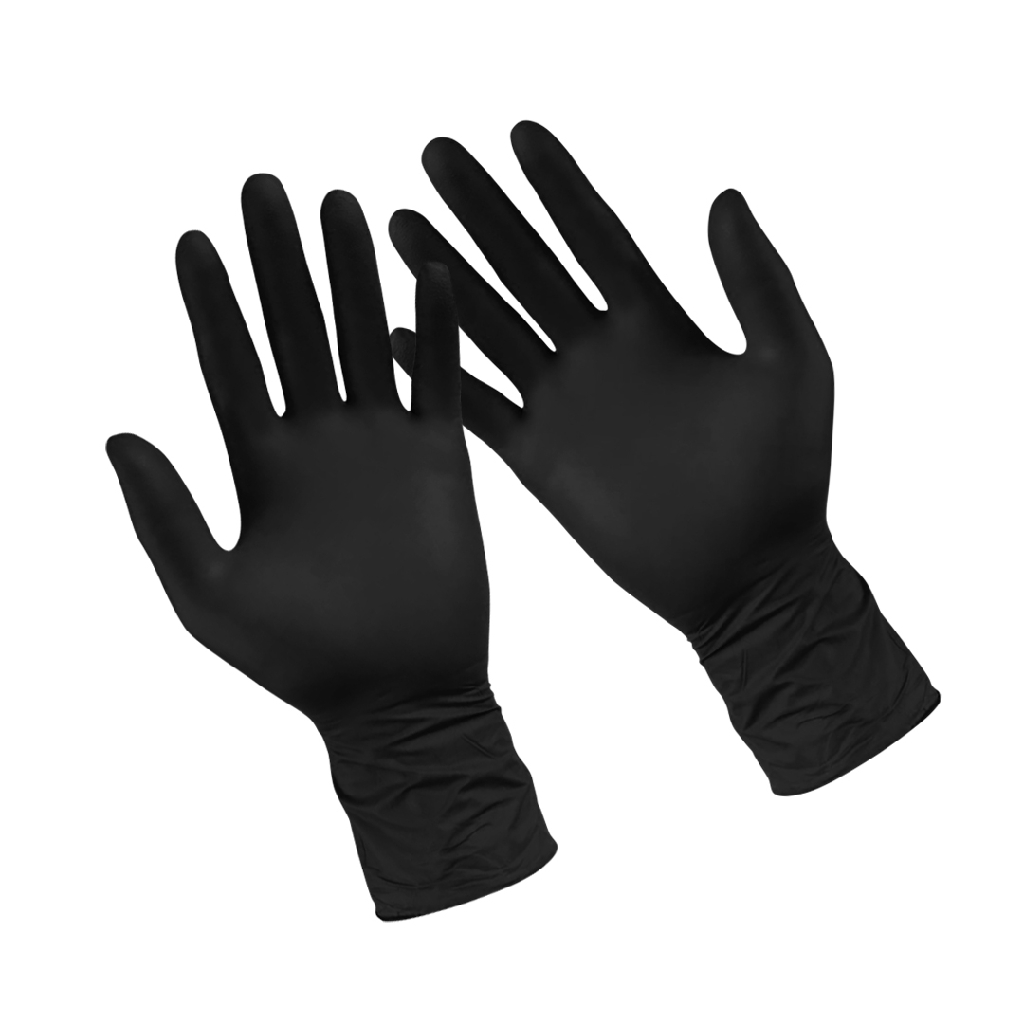 Salon Use Disposable Latex Gloves (Black) 1Pair LH0001B Shopee