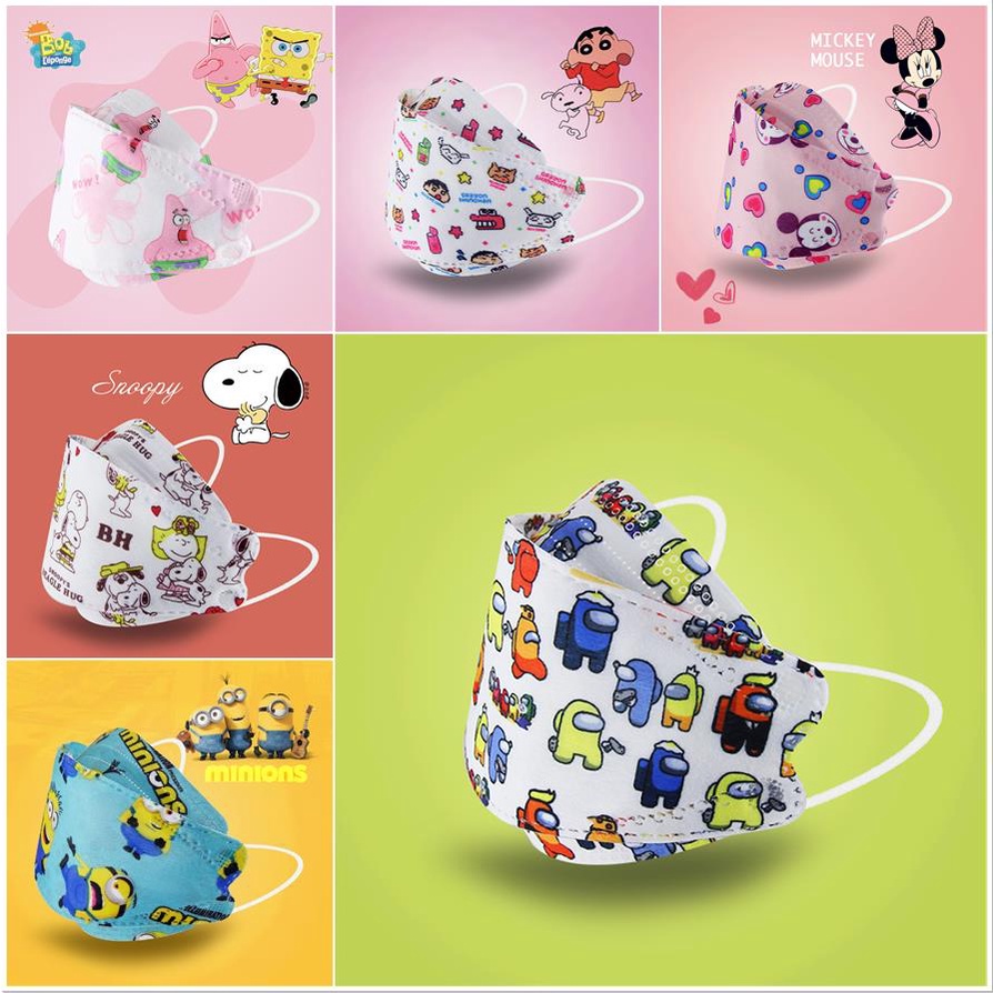 [Ready Stock] 50pcs Korea DONALD DUCK 4D Child Mask Kids Disney Style