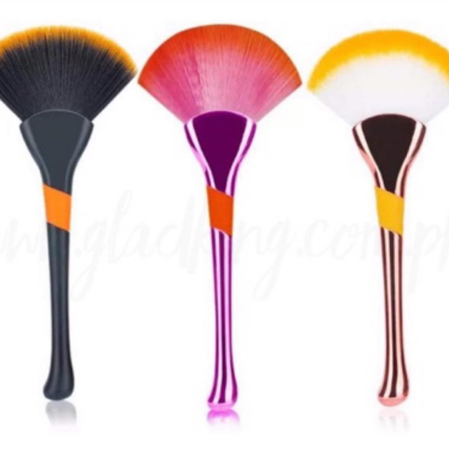 fan makeup brush