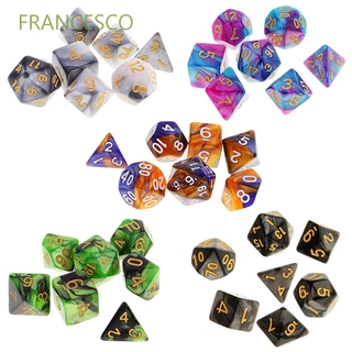 7 Piece Game Dice Polyhedral Set Cloud Drop Translucent Teal RPG DnD With Bag 