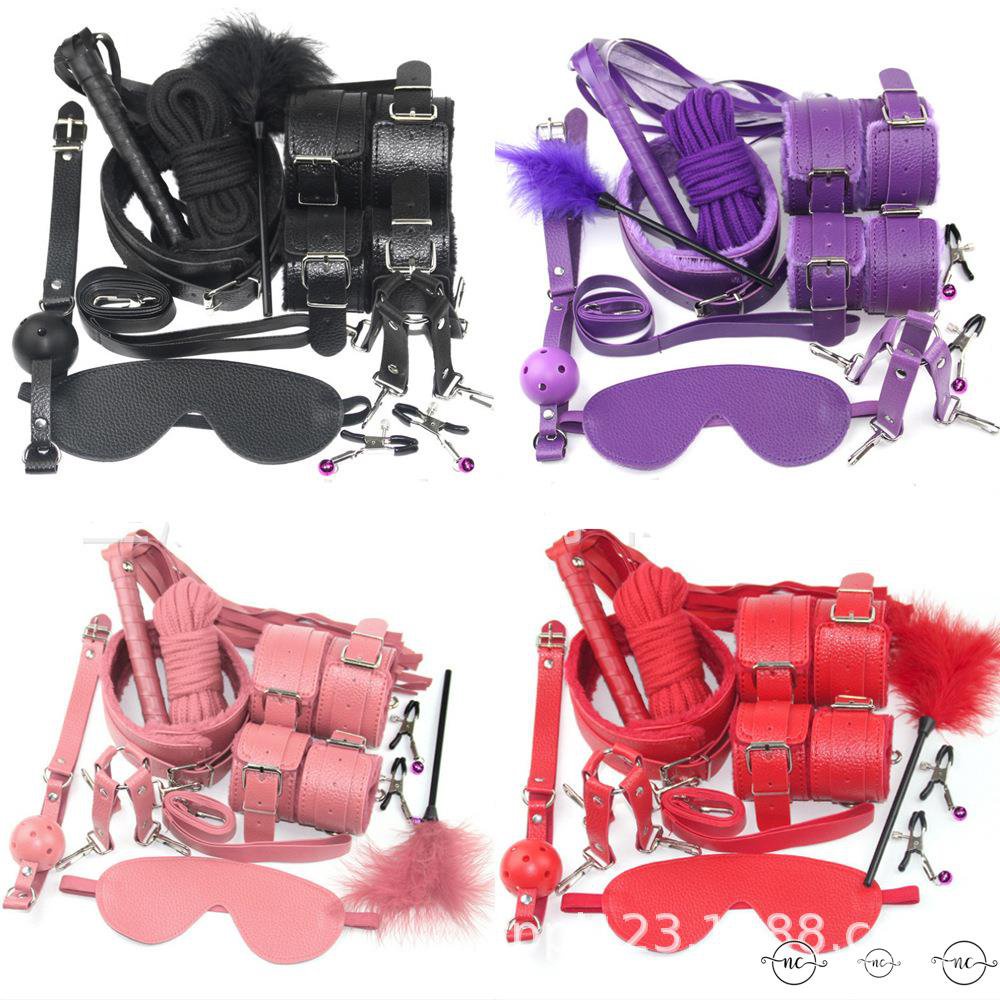 Adult 10pcs Sm Sexy Toys Submission Bdsm Sex Kits Bondage Handcuffs