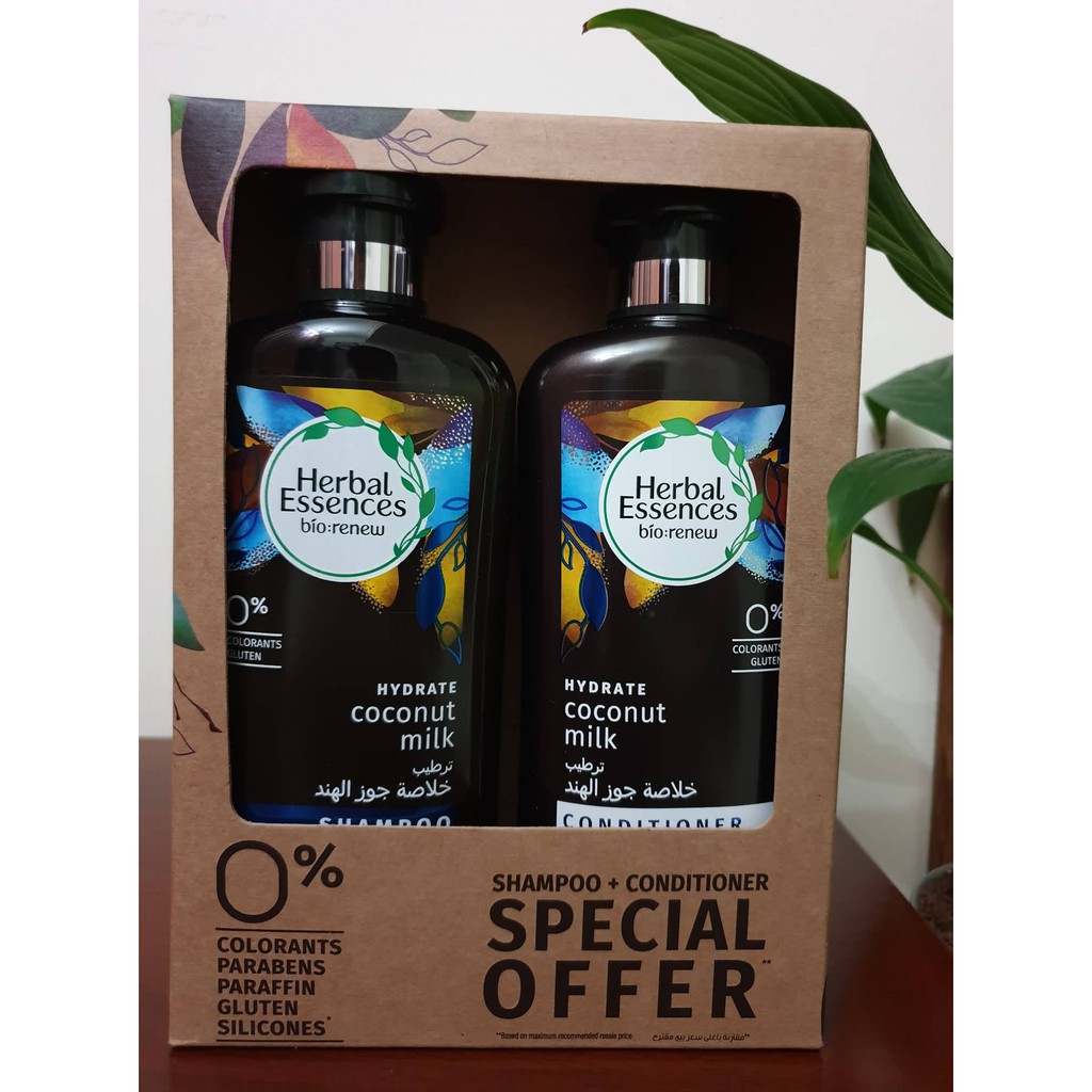 Herbal Essences Coconut Milk Shampoo and Conditioner 400ml Shopee