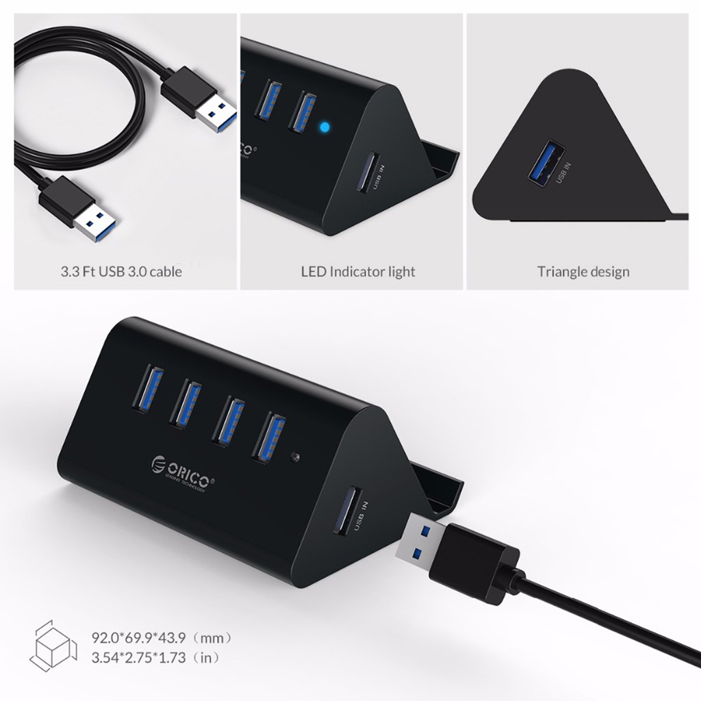 ORICO SHC-U3 High Speed Mini 4 Ports USB 3.0 HUB w/ Holder | Shopee Philippines