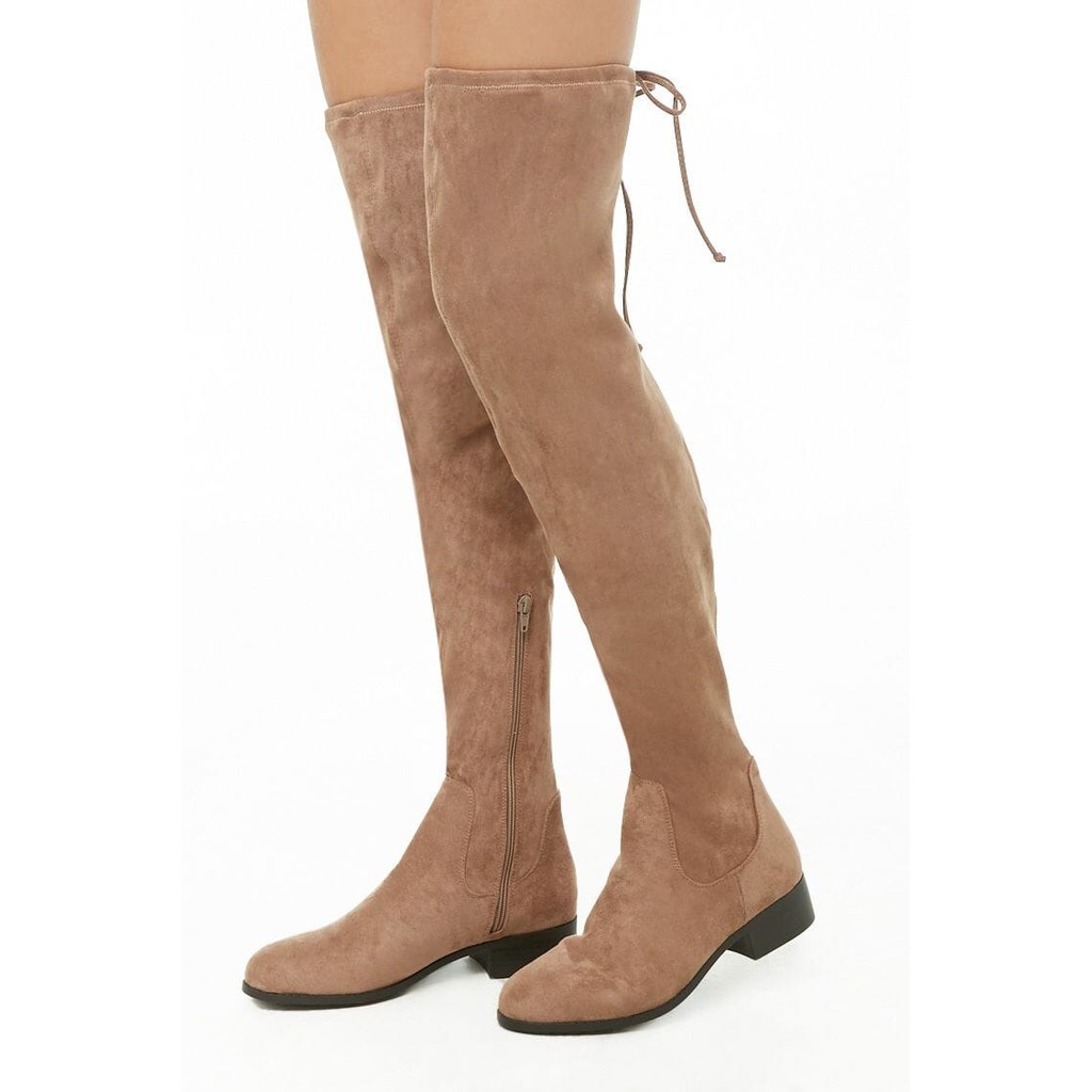 thigh high suede boots