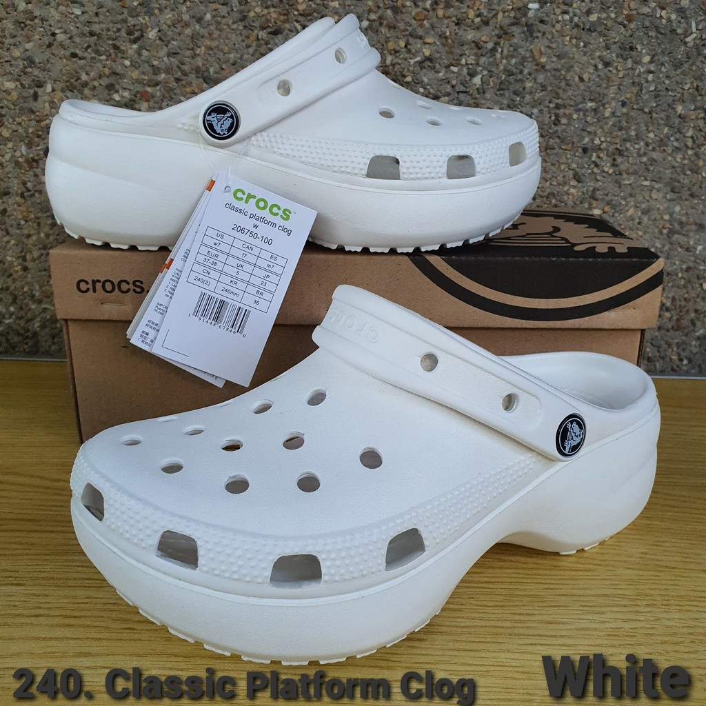 ONHAND Crocs 240. Classic Platform Clog White Authentic Vietnam