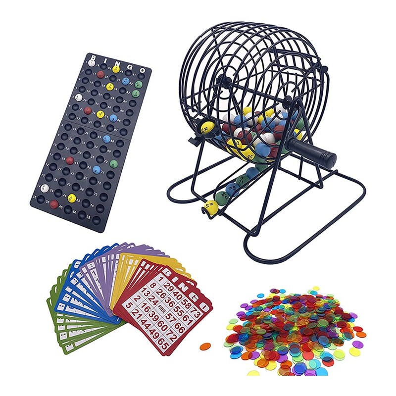 Deluxe Bingo Game Set with 6 Inch Bingo Cage, Bingo Master Board,75