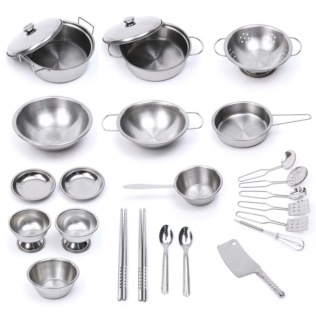 stainless steel kitchen play set