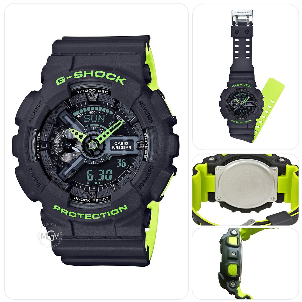 g shock grey and green