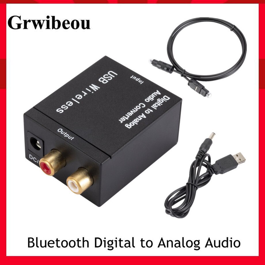 Grwibeou bluetooth digital to analog audio converter decoder fiber ...