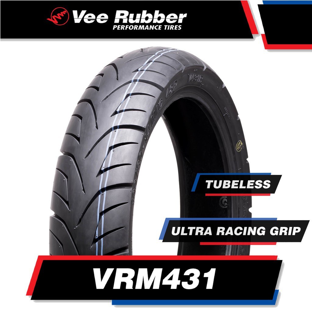 90/80 14 43P TL Vee Rubber Ultra Racing Grip VRM 431 Motorcycle Tires