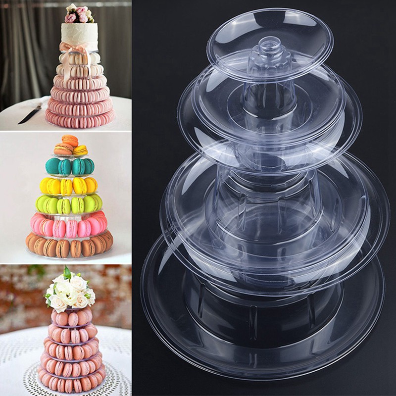 6 Tiers Round Macaron Tower Cake Stand Macaron Display Rack for Wedding Birthday 