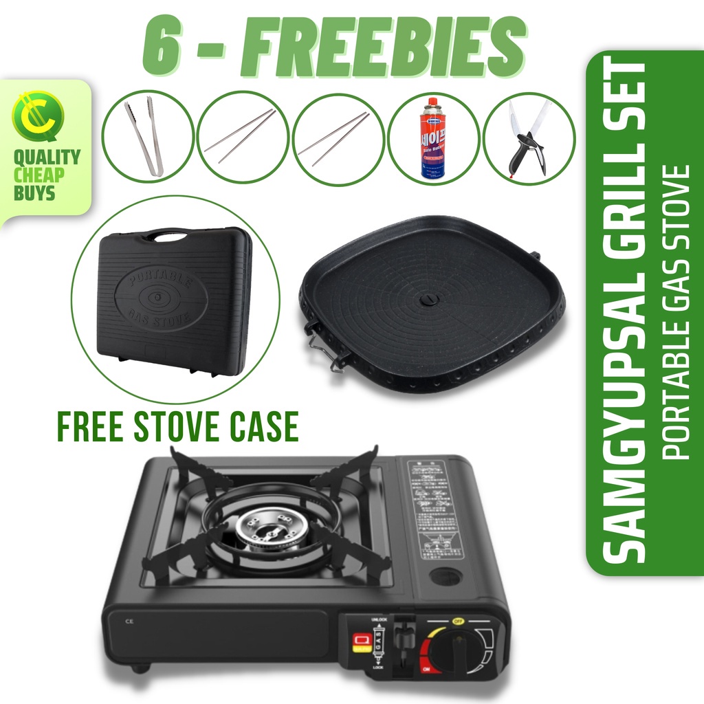 gas stove SAMGYUPSAL GRILL PAN SET, Samgyupsal, Grill Pan Samgyupsal, Butane Gas Stove, Grill