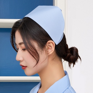 Nurse cap white thickened pink nurse cap thin section intern female nurse dovetail hat large size #4