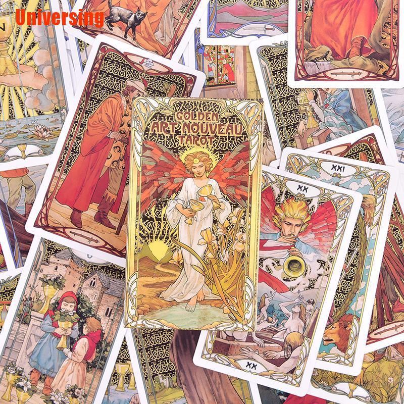 Universing Golden Art Nouveau Tarot Deck 78 Cards For Beginners Classic Art Nouveau Style Shopee Philippines