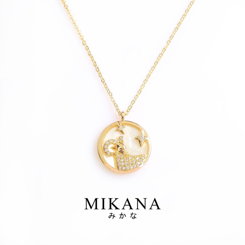 Mikana Constellation Aries Ohitsujiza 18k Gold Plated Pendant Necklace ...
