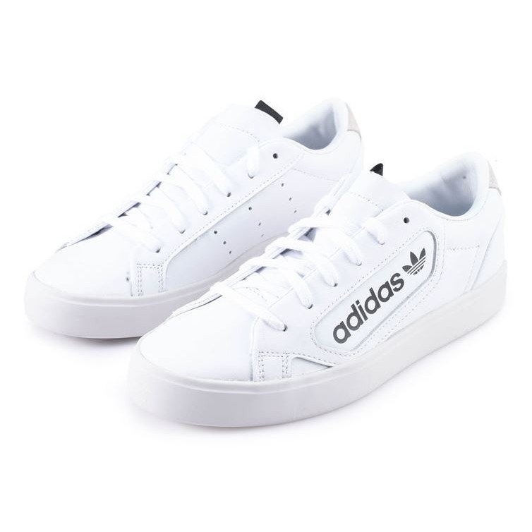 adidas originals white sleek sneakers
