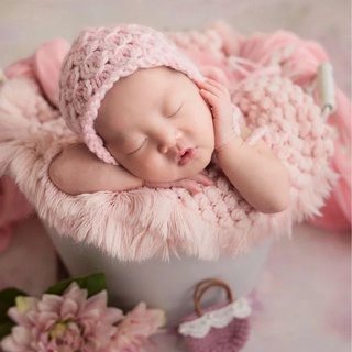 Baby Photo Blanket Newborn Photography Background Prop Soft Crochet Photoshoot Basket Stuffer Fil #3