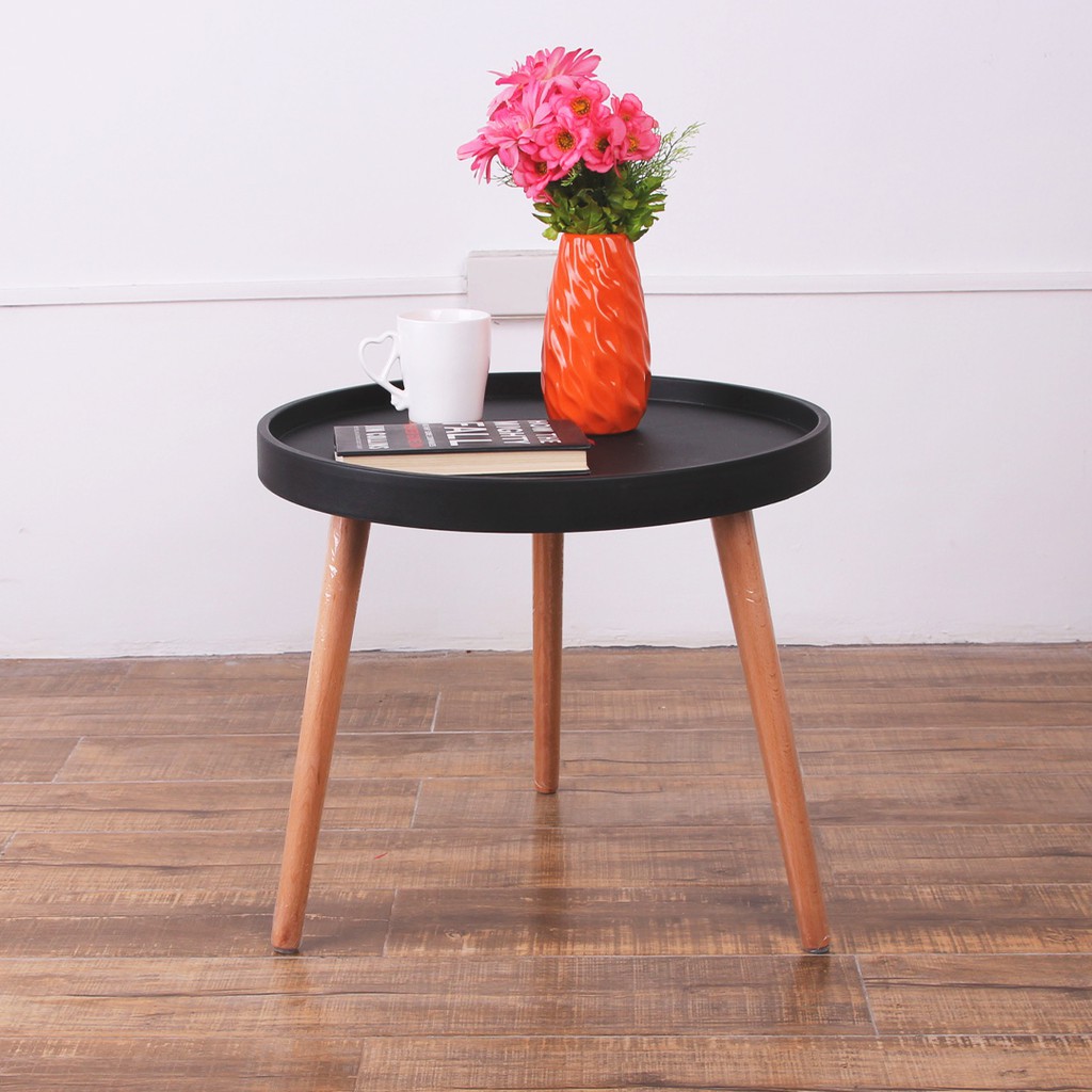 Rhiane 3 Wood Leg Modern Style Round Coffee Table Home Center Table Side Table Shopee Philippines