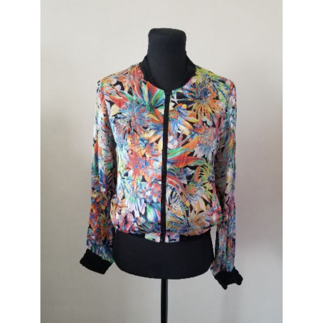 floral bomber jacket zara