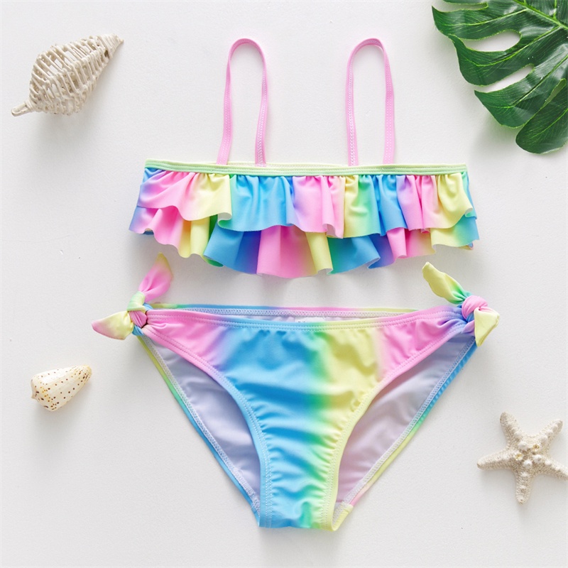 3-12Years Girls Ruffle Frill Bikini Swimsuit Set NEW 2022 TWO-PIECES ...