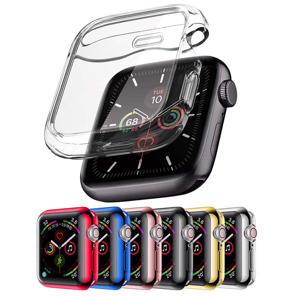 for Apple Watch Case with Screen Protector 38/40/42/44mm Soft TPU Cover for iWatch Series SE 6/5