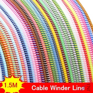 Three Colors 1.5M Earphone And Charging Cable Winder Cord Protector
