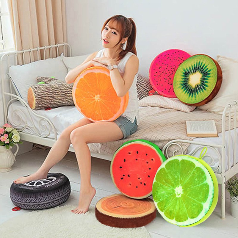 3d Fruit Shaped Pillow Seat Cushion Sofa Pillow Plush Toy Shopee