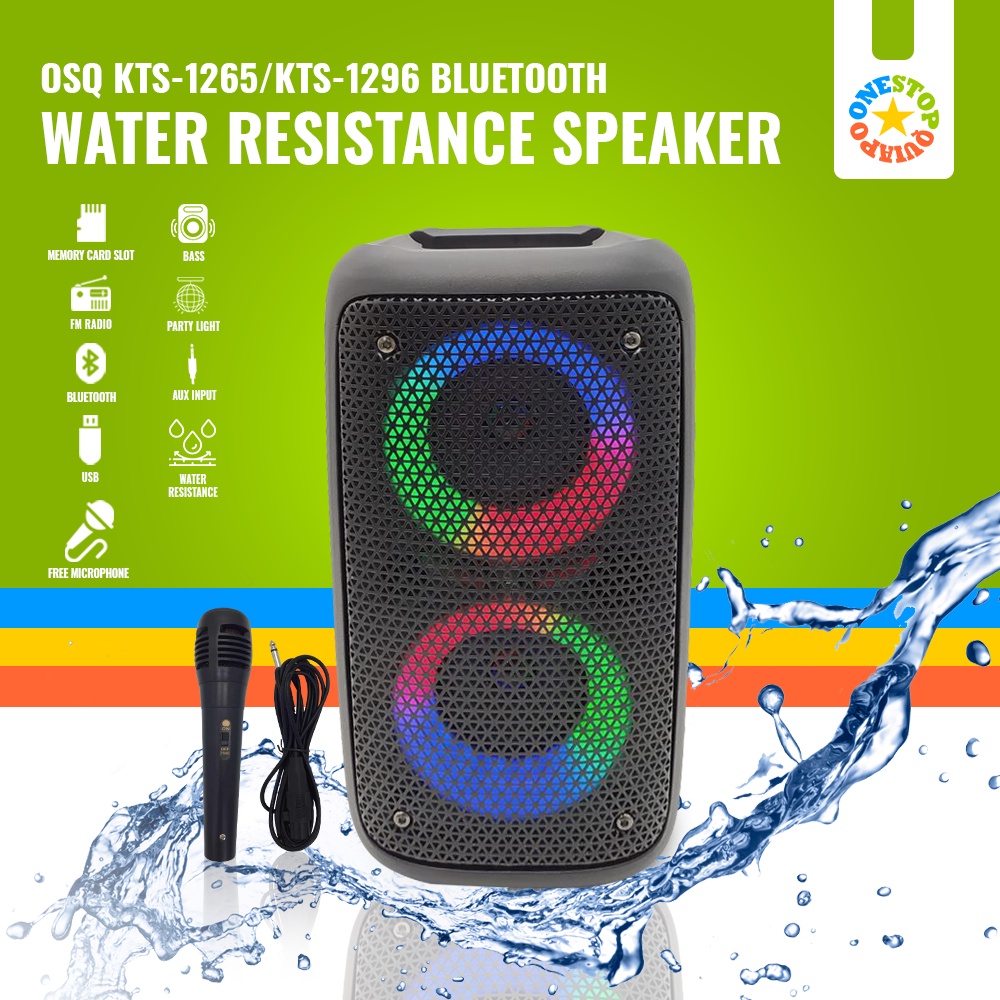OSQ KTS 1265 KTS 1296 Water Resistance Portable Bluetooth Speaker