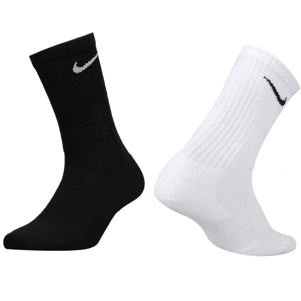 1Pair Mid Cut Black/White Basketball Socks For Men | Shopee Philippines