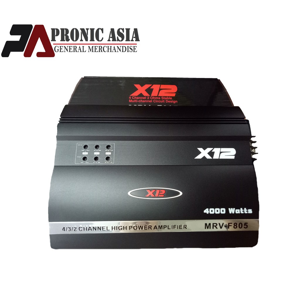 X12 MRVF805 4000watts 4/3/2 Channel Power Car Amplifier Shopee