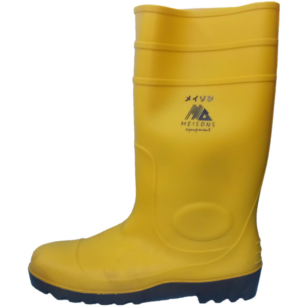 Meisons rubber boots rain boots with steel toe YELLOW COLOR Shopee