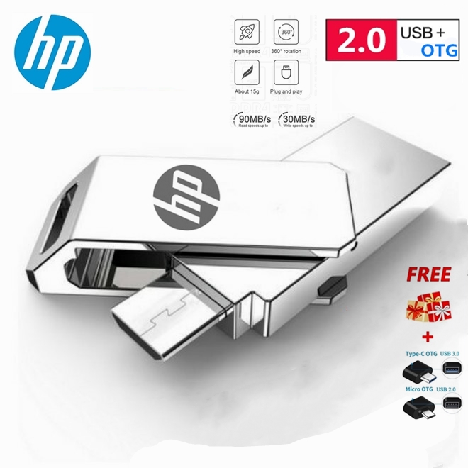 HP 2TB 1TB 512GB OTG USB Flash Drive Metal Pen drive 256GB 128GB 64GB