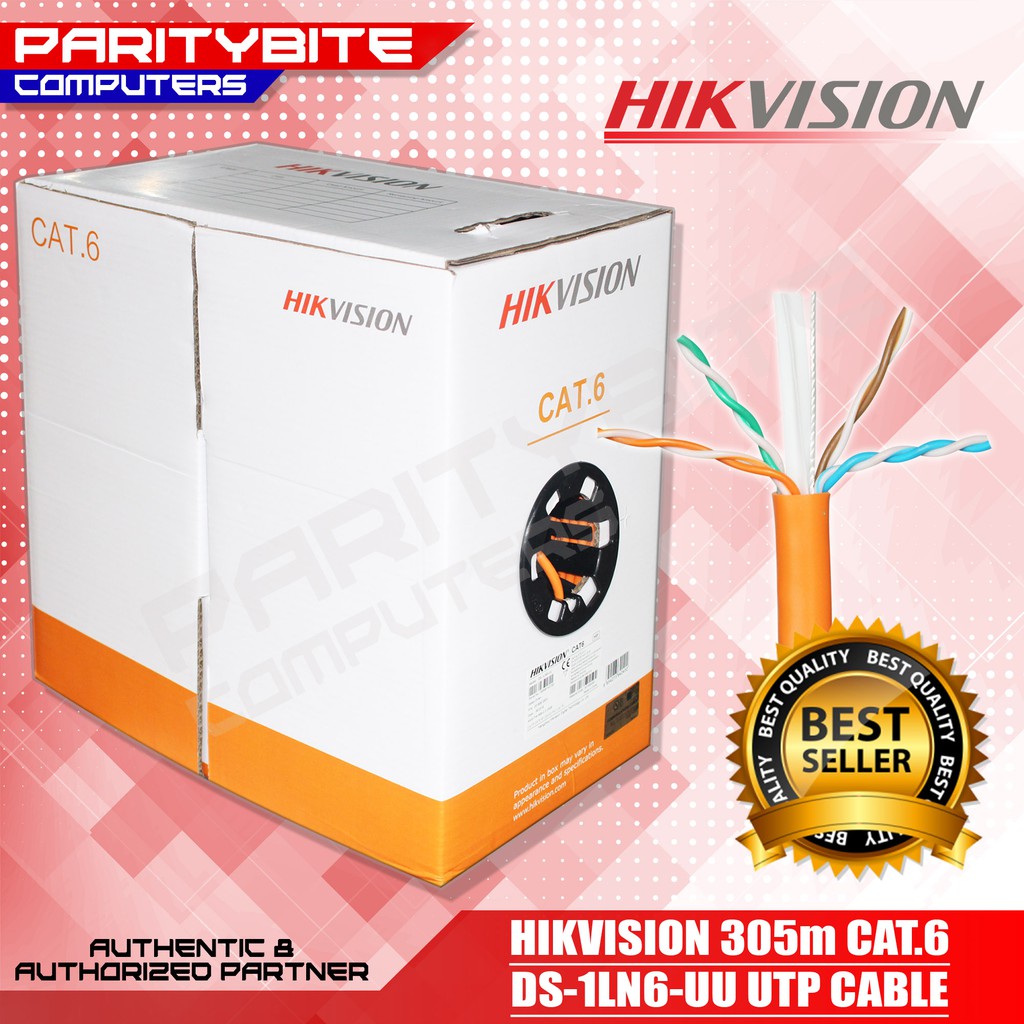 HikVision DS1LN6UU 305M CAT6 UTP Cable Pure Copper Orange Shopee