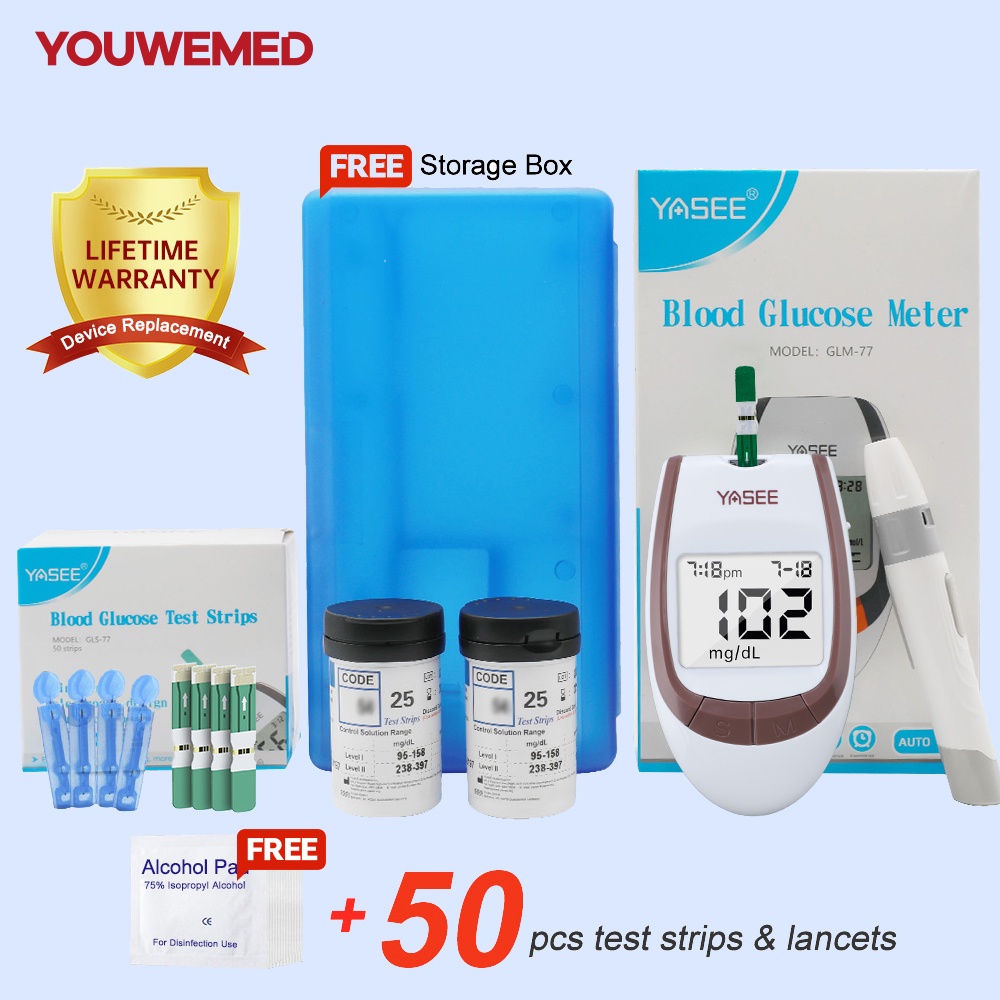 YASEE Blood Glucose Meter GLM77 Blood Suger Monitor Test Diabetes With