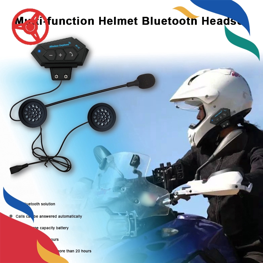 Zer one Motorcycle Helmet Bluetooth Headset intercom Headset Bluetooth 4.0 Dual Stereo Speakers Hands-Free Communication Systems for Motor Motorbike and Skiing Speakers Music 
