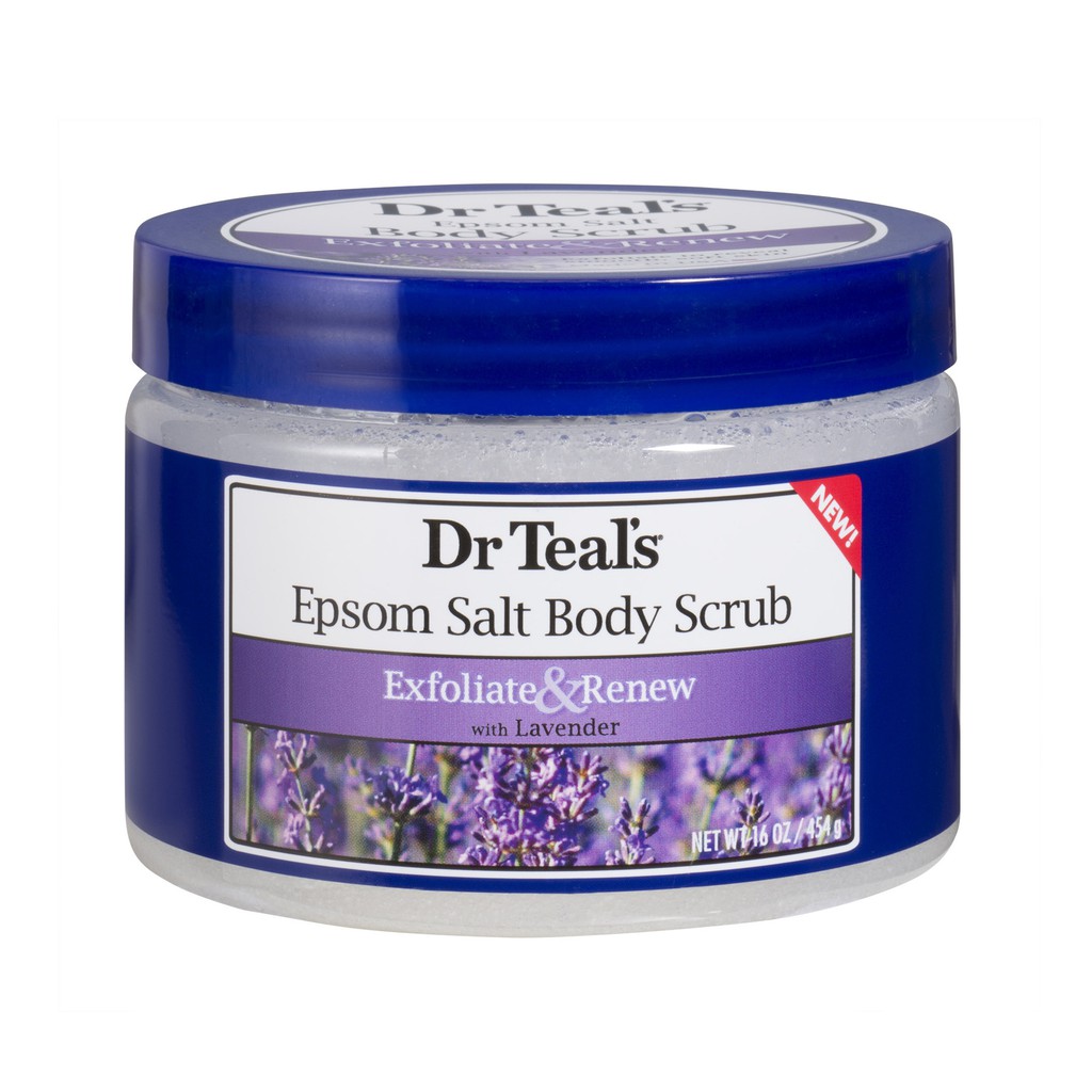 Dr. Teal's Exfoliate And Renew Epsom Salt Body Scrub With Lavender 454g
