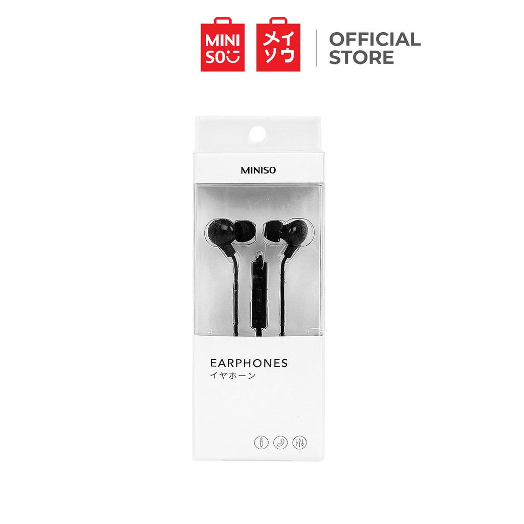 Miniso Wired In Ear Earphones Black Shopee Philippines