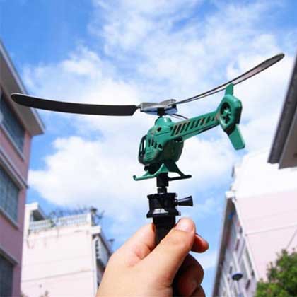 string helicopter toy