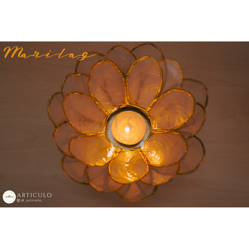 Articulo Capiz Marilag Candle Holder Pure Capiz Lotus Candle Holder Shopee Philippines