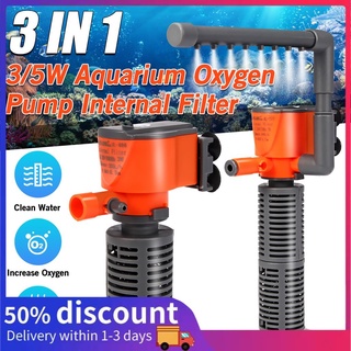 【TOP1】3-in-1 Mini Filter Aquarium Fish Sponge Oxygen Supply Quiet Air Pump Filter for All Small Fish