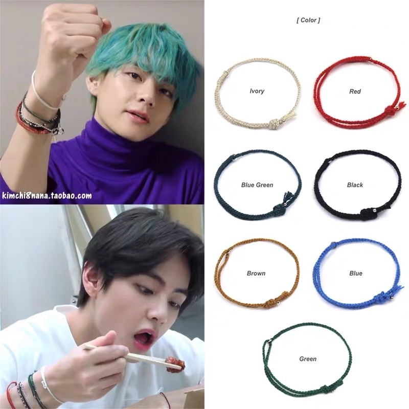 Kpop BTS Bracelet Jungkook V Kim Tae Hyung Hand Rope Handwoven