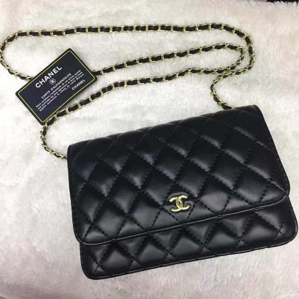 chanel black sling bag price