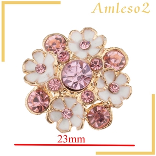 [AMLESO2] 5pcs Flower Crystal Sewing Shank Buttons for Garment Accessories DIY Decor #5