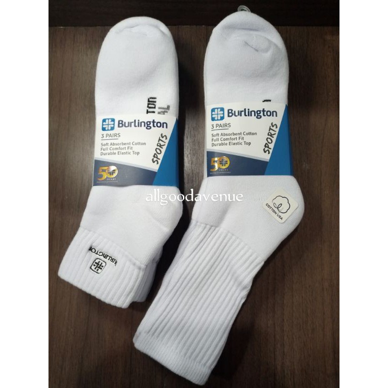 Authentic Original BURLINGTON 3 in 1 sports socks White Black Short