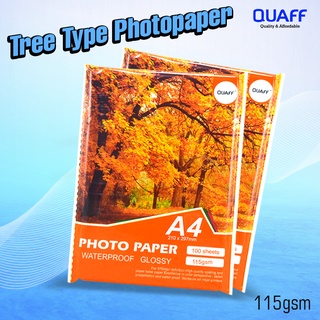 A4 Size QUAFF 115gsm No Back Print Glossy Photo Paper / Inkjet Photo Paper (100sheets / pack)