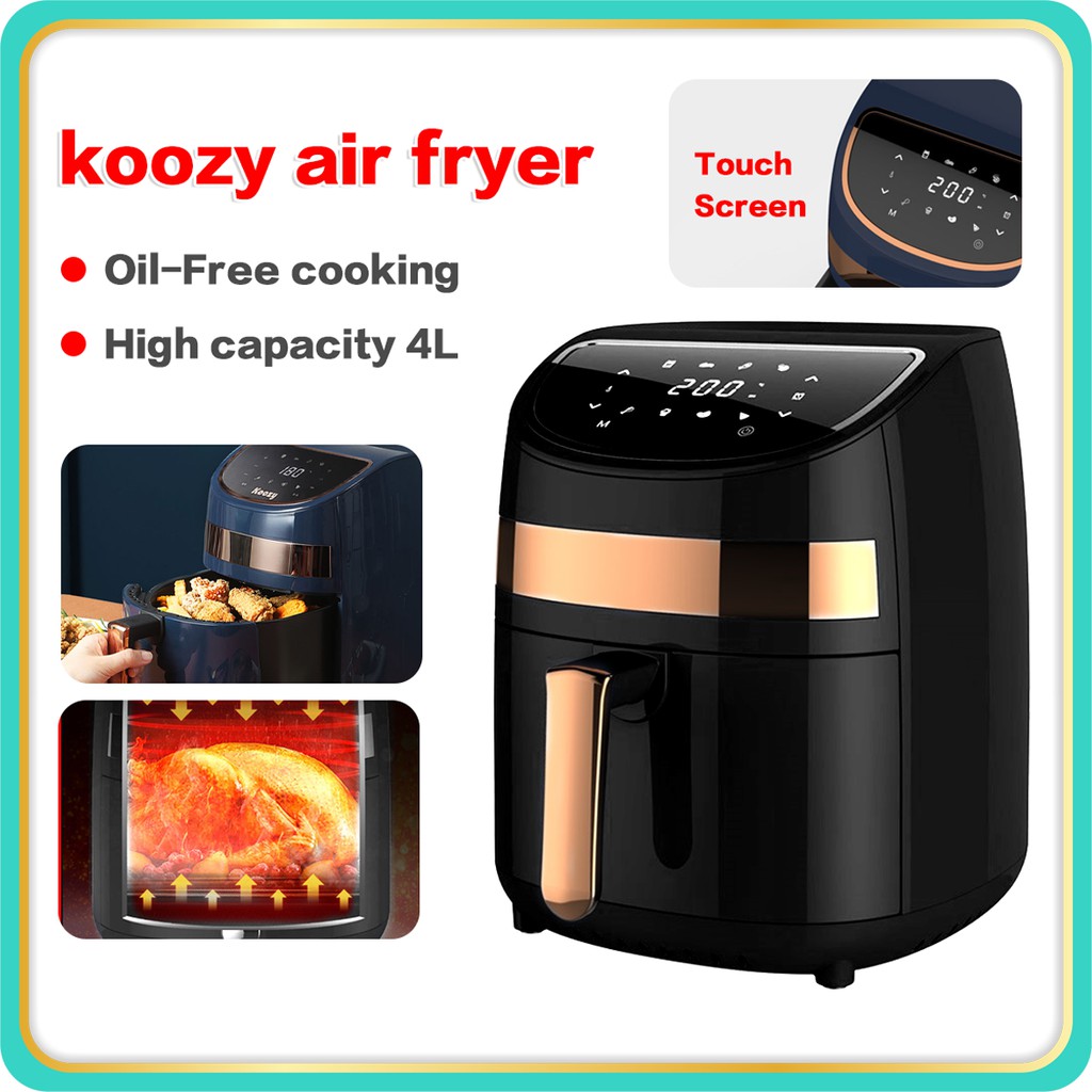 KOOZY Air Fryer 4L Digital Touch LCD Nosmoke Home Multifunction