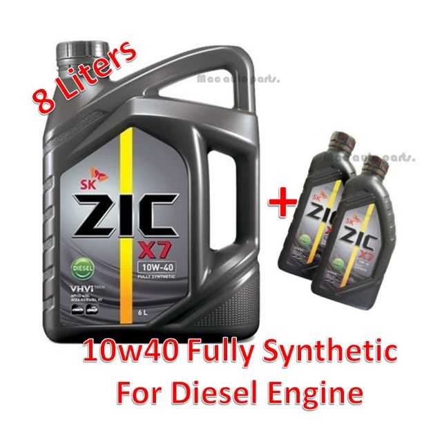 ZIC X7 10w-40 Fully Synthetic 8 Liters Engine oil DIESEL | Shopee ...