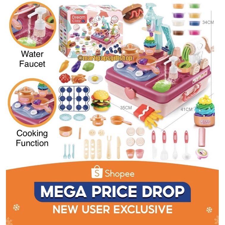 PASTA AND ICE CREAM MAKER PLAY DOUGH MACHINE SET DREAM CLAY TOYS FOR