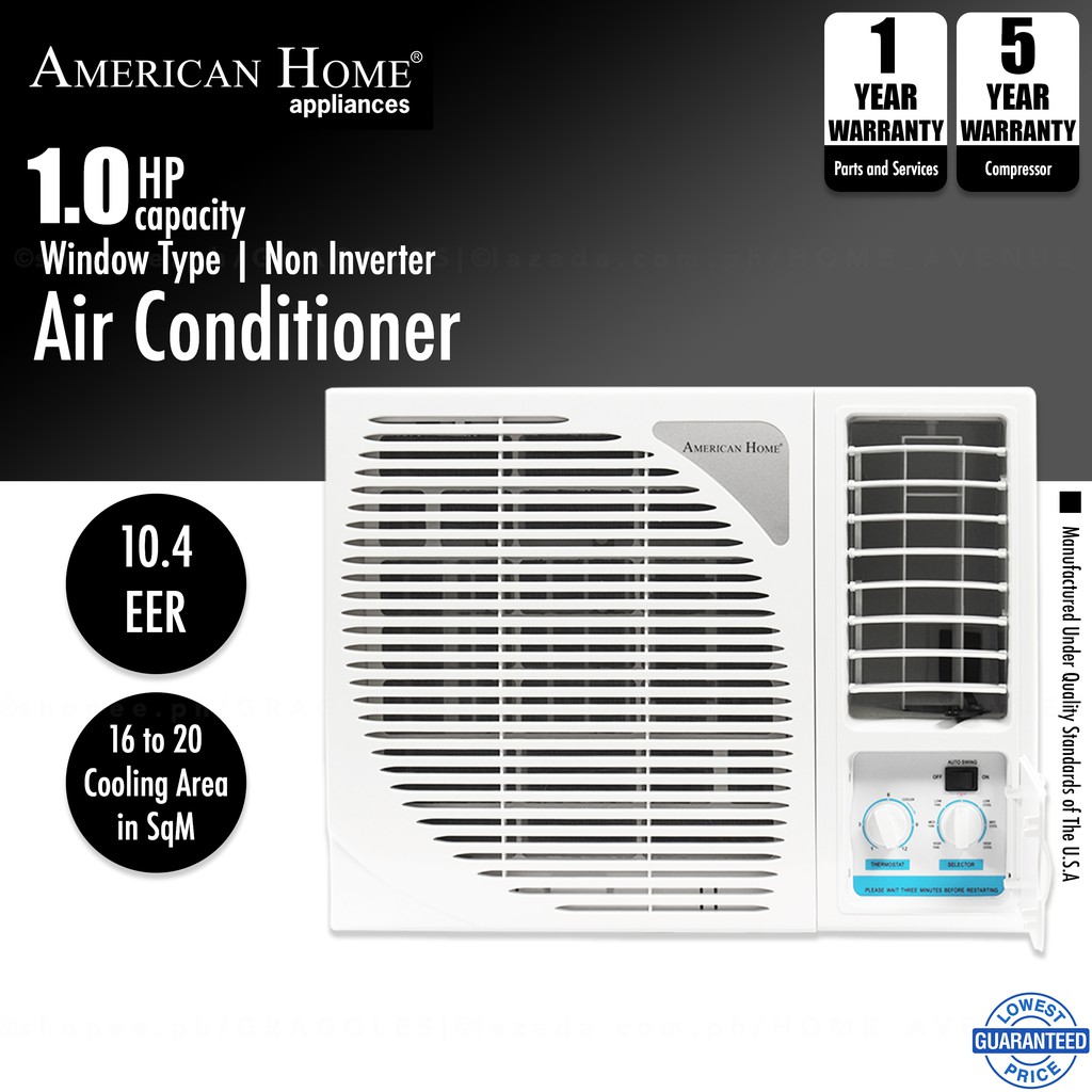 American Home 1.0HP Window Type Air Conditioner Aircon AHAC-92MNT