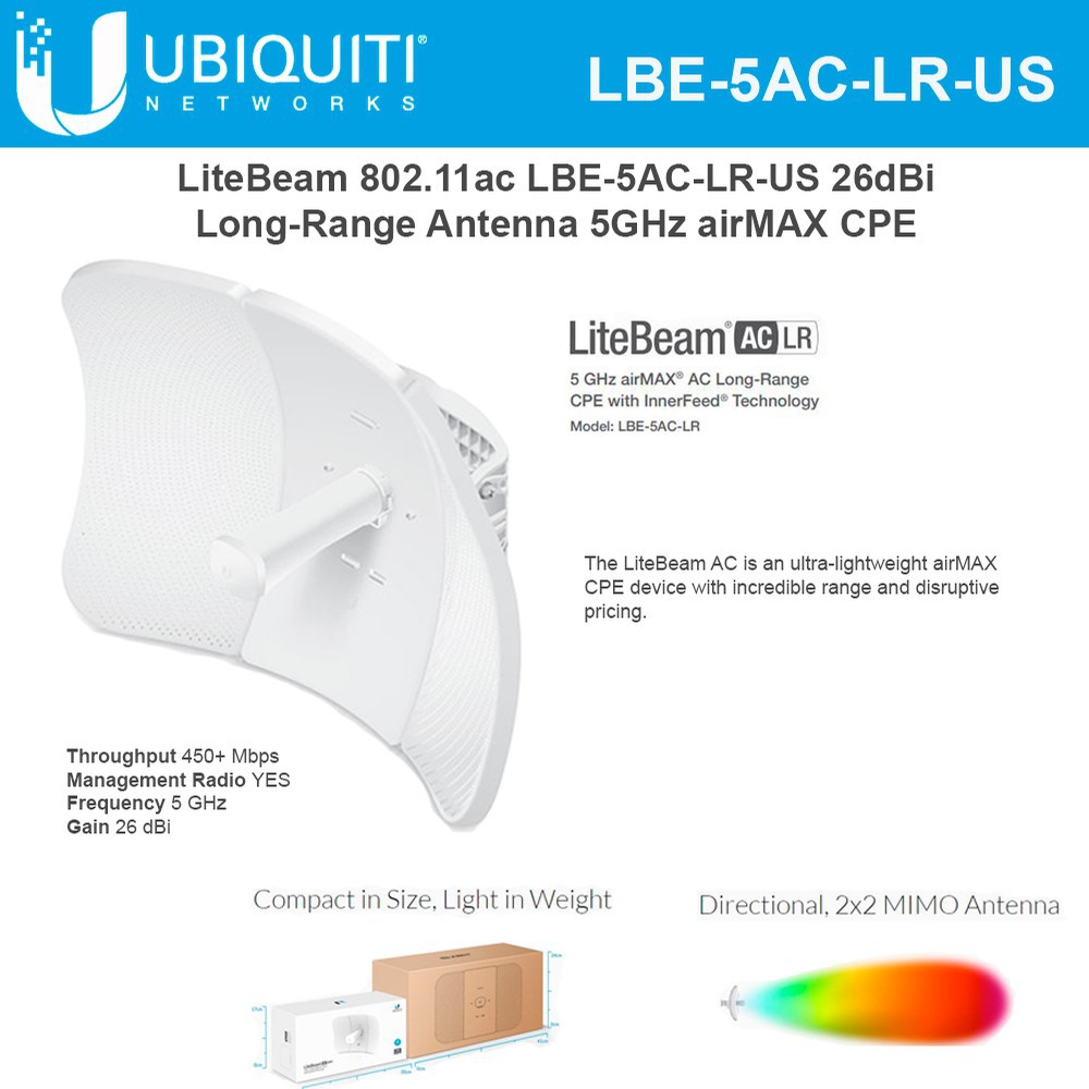 Ubiquiti Litebeam AC Long Range (LBE5ACLR) Shopee Philippines